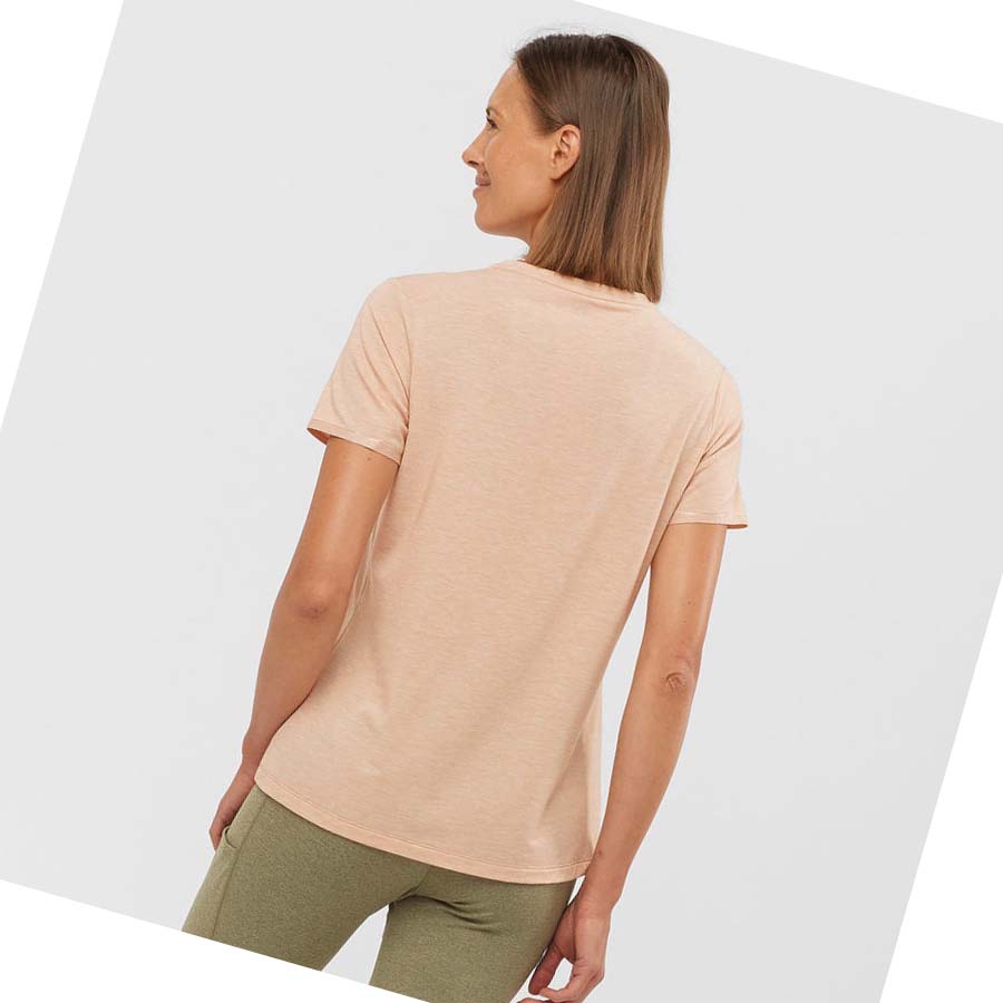 Camiseta Salomon ESSENTIAL TENCEL Mujer Beige | MX 2566HAP